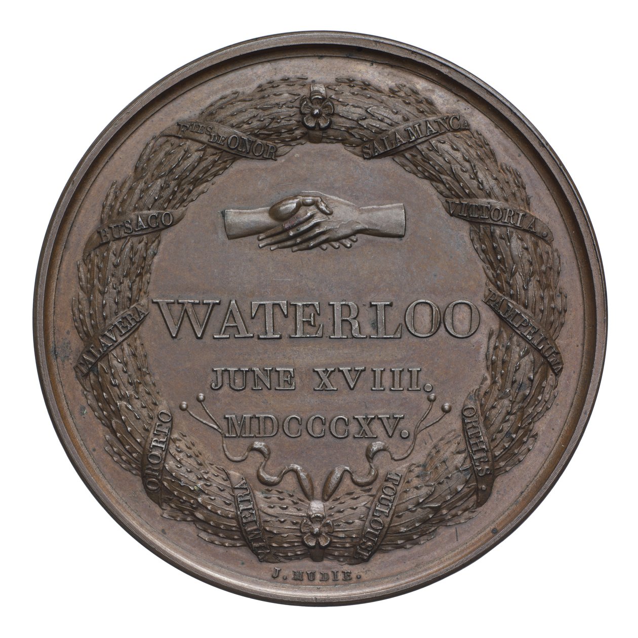 Medal upamiętniający bitwę pod Waterloo autorstwa English School