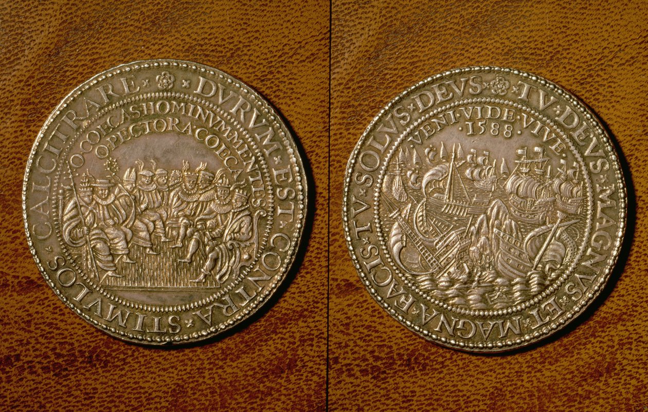 Medal upamiętniający Klęska Armady Hiszpańskiej, 1588 (srebrny) autorstwa English School