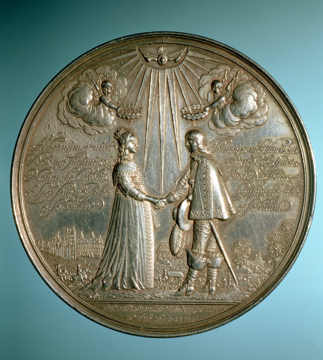 Medal upamiętniający ślub księżniczki Marii (1631-60) z Wilhelmem II Orańskim (1626-50), 1640 autorstwa English School