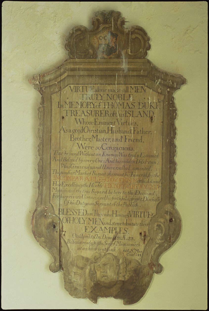 Pomnik Thomas Duke, 1750 (drewno malowane) autorstwa English School