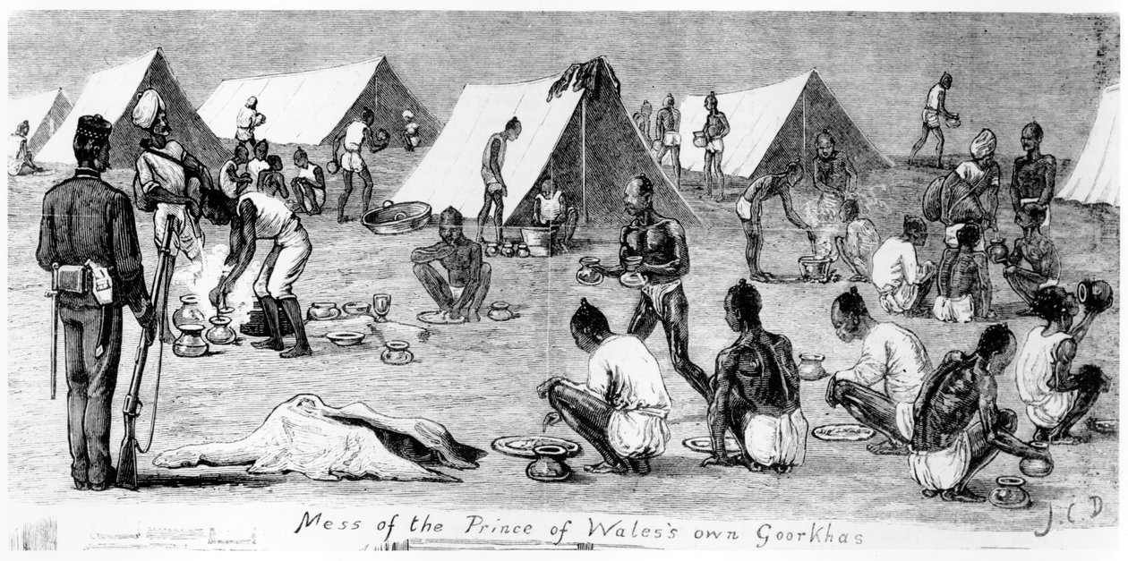 Mess własnych Gurkhas księcia Walii, 1878 autorstwa English School