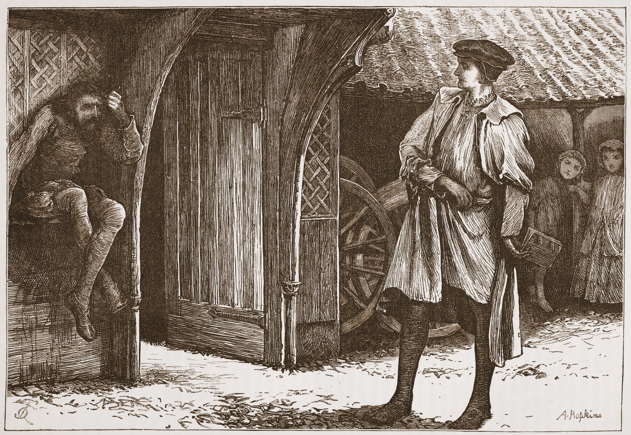 Millon and the Lutheran, ilustracja z Historii protestantyzmu Jamesa Aitkena Wylie (1808-1890), wyd. 1878 autorstwa English School