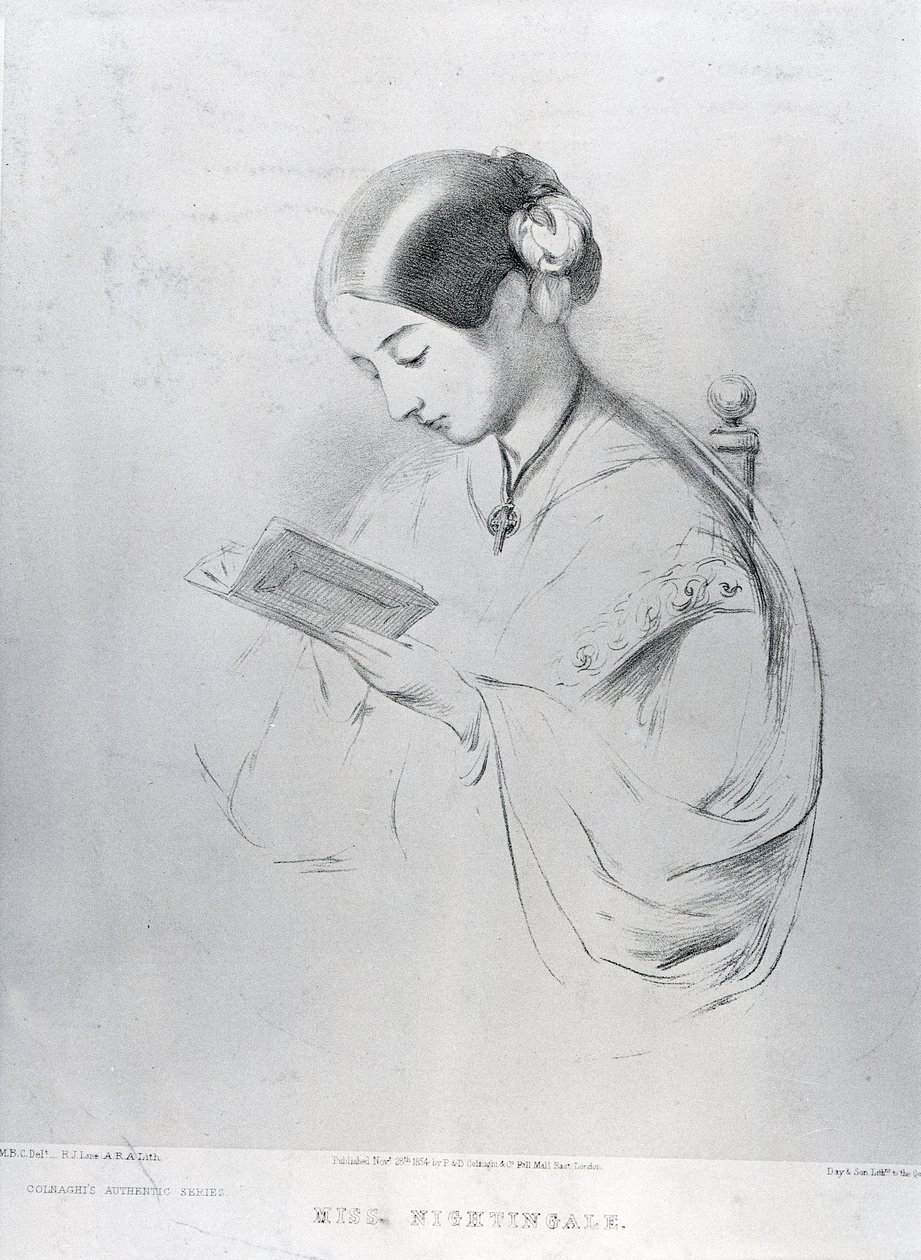 Panna Florence Nightingale (1820-1910) 1854 autorstwa English School