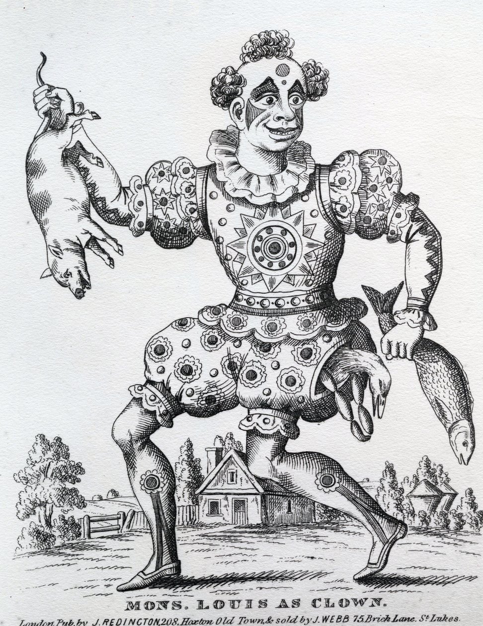 Pon. Louis jako Clown, wydana przez Johna Redingtona, 1860-1872 autorstwa English School