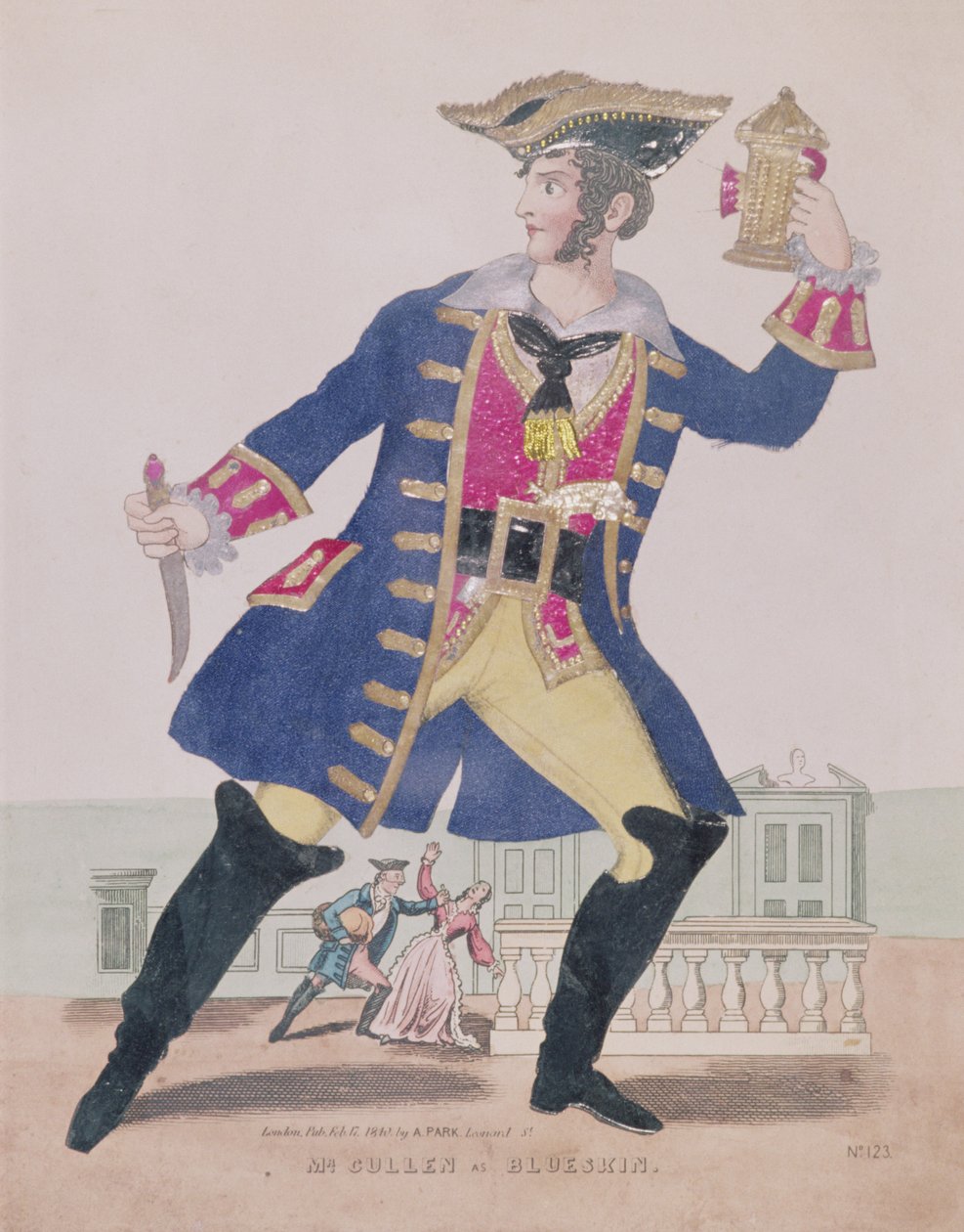 Pan Cullen w roli Blueskin (Sinobrody), wyd. 1810 (grafika i kolaż) autorstwa English School