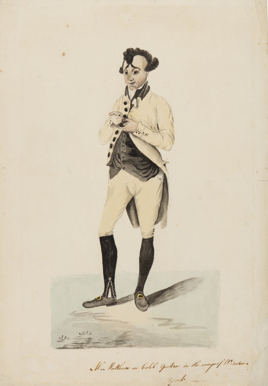 Pan Matthews jako Caleb Quotem w Wags of Windsor, York, c.1820 autorstwa English School