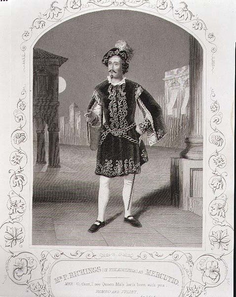 Pan P. Ritchings (z Filadelfii) jako Mercutio, akt I, scena 4 „Romea i Julii”, z dagerotypu, wyd. autor: John Tallis & Co. (lito) autorstwa English School