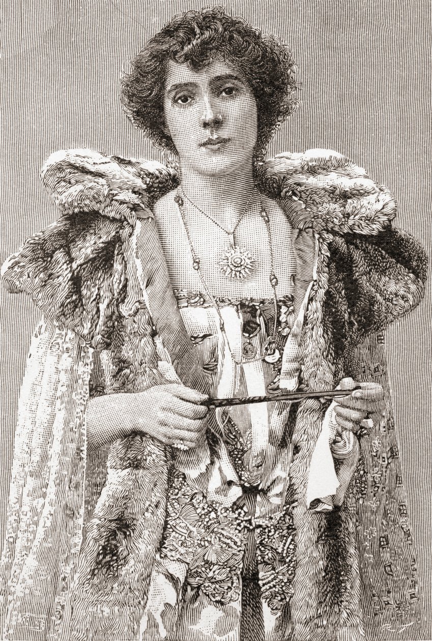 Pani Patrick Campbell, z magazynu The Strand opublikowanego w 1897 r. autorstwa English School