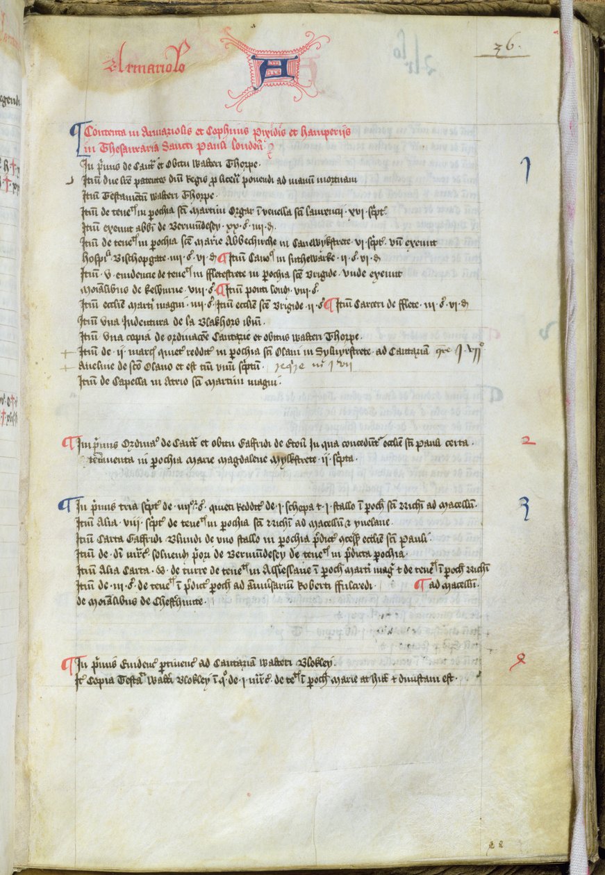 Ms.25511 fol.36r Inwentarz Dean Lyseuxs, Katedra św. Pawła, 1440 autorstwa English School