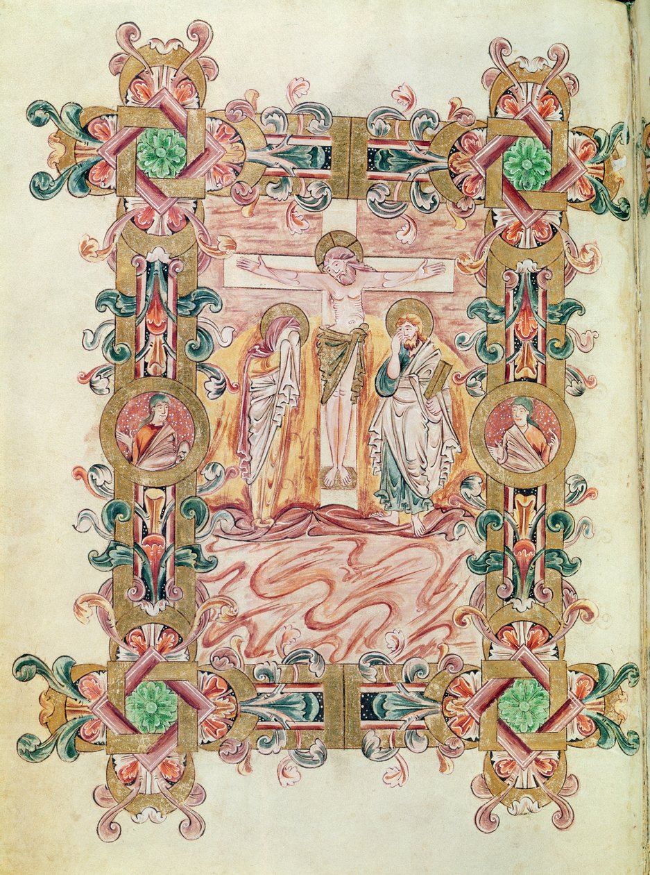 Ms 274 (Y-6) fol.71v Ukrzyżowanie, z Mszału Roberta z Jumieges, c.1016 autorstwa English School