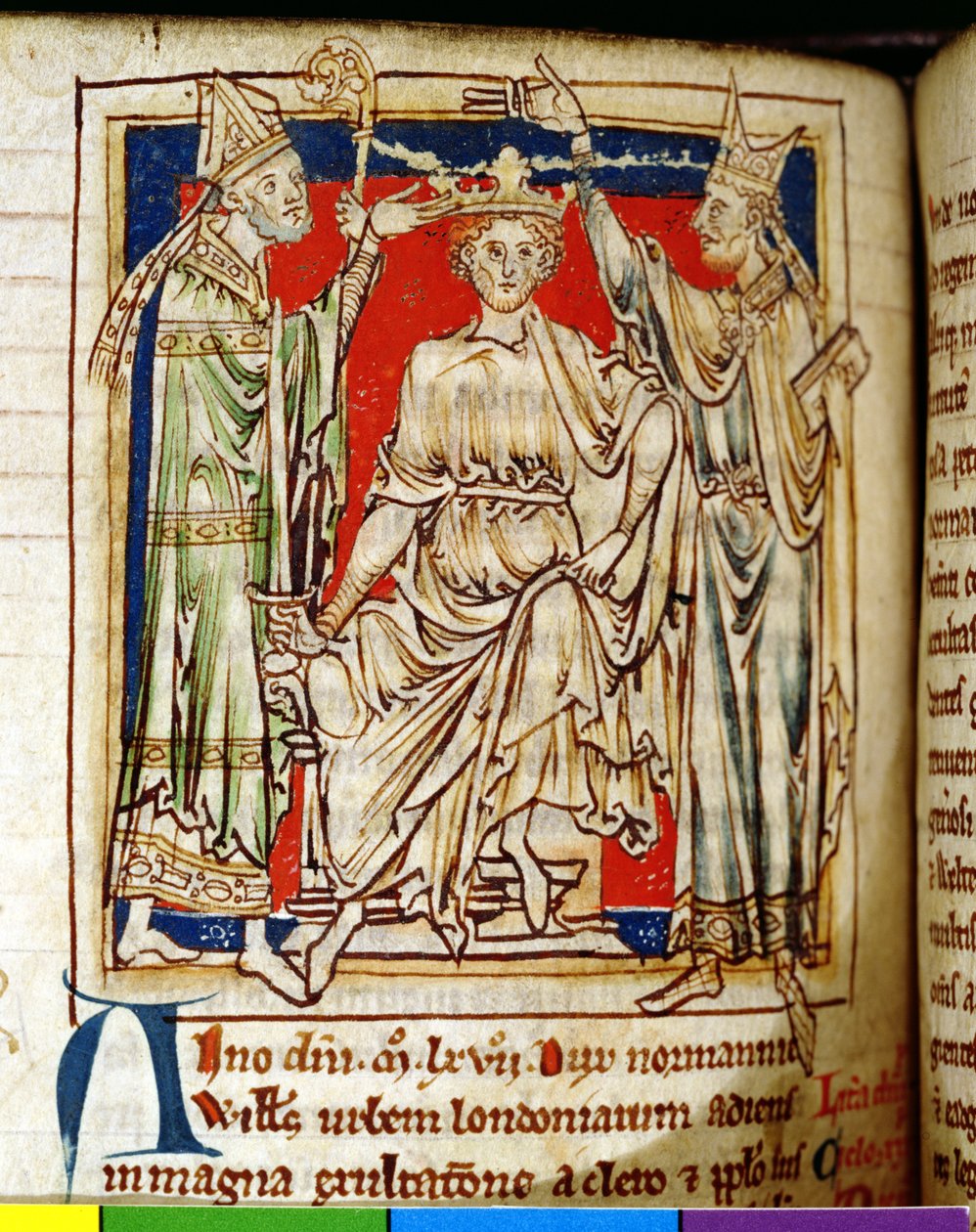 Ms 6712 (A.6.89) fol.123v Wilhelm I (1028-87) Zdobywca, miniatura z Flores Historiarum, Matthew Paris, 1250-52 autorstwa English School