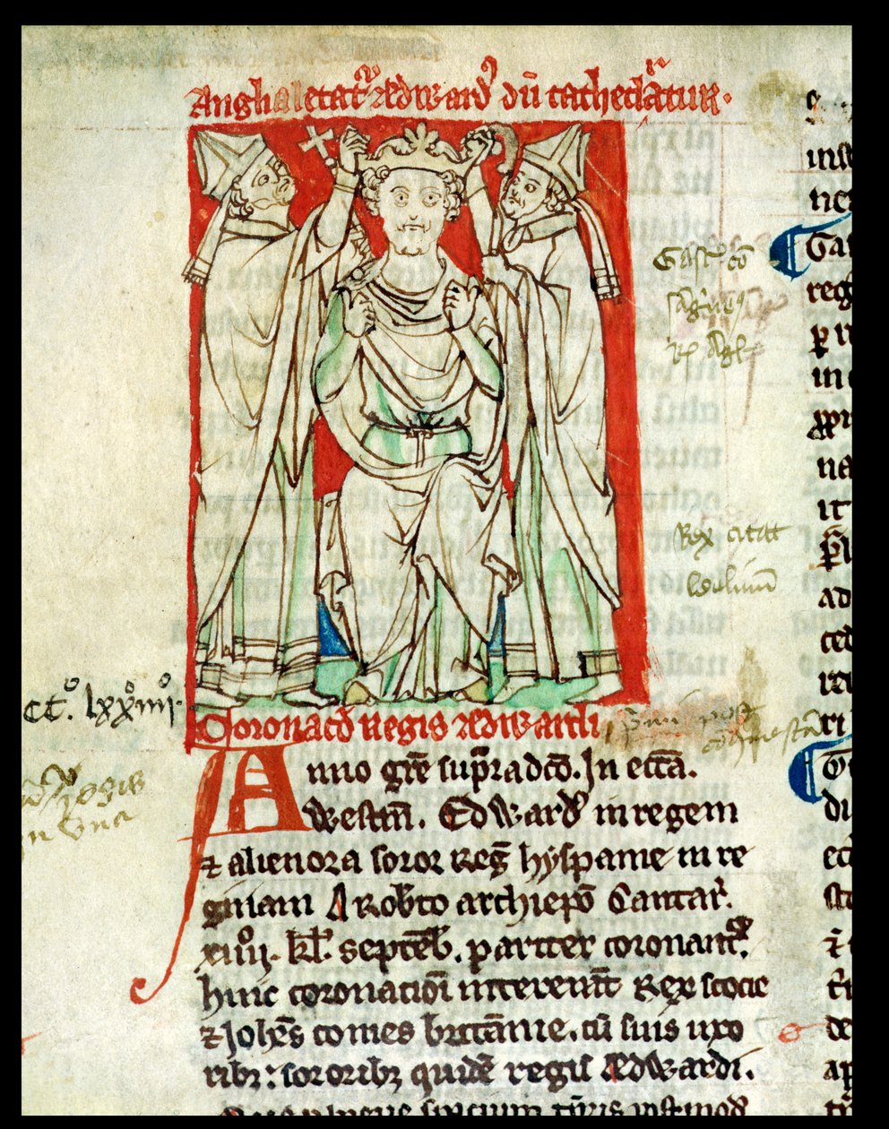 Ms 6712 (A.6.89) fol.247v Edward I (1239-1307), miniatura z Flores Historiarum, Matthew Paris, 1250-52 autorstwa English School