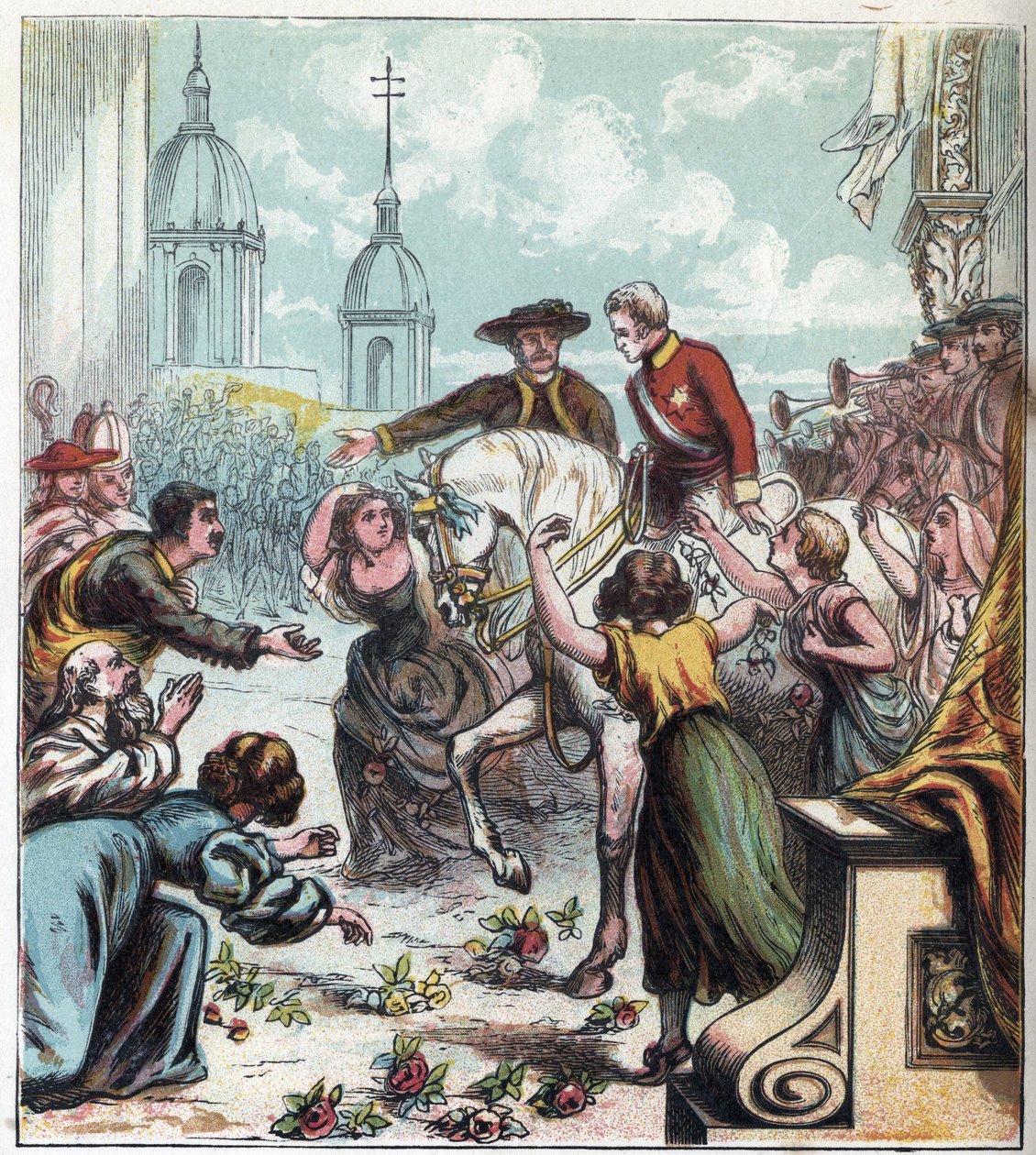 Wojna napoleońska: Książę Wellington (1769-1852) wyzwolił Madryt z uścisku francuskiego w 1812 roku. Wellington pod Madrytem autorstwa English School