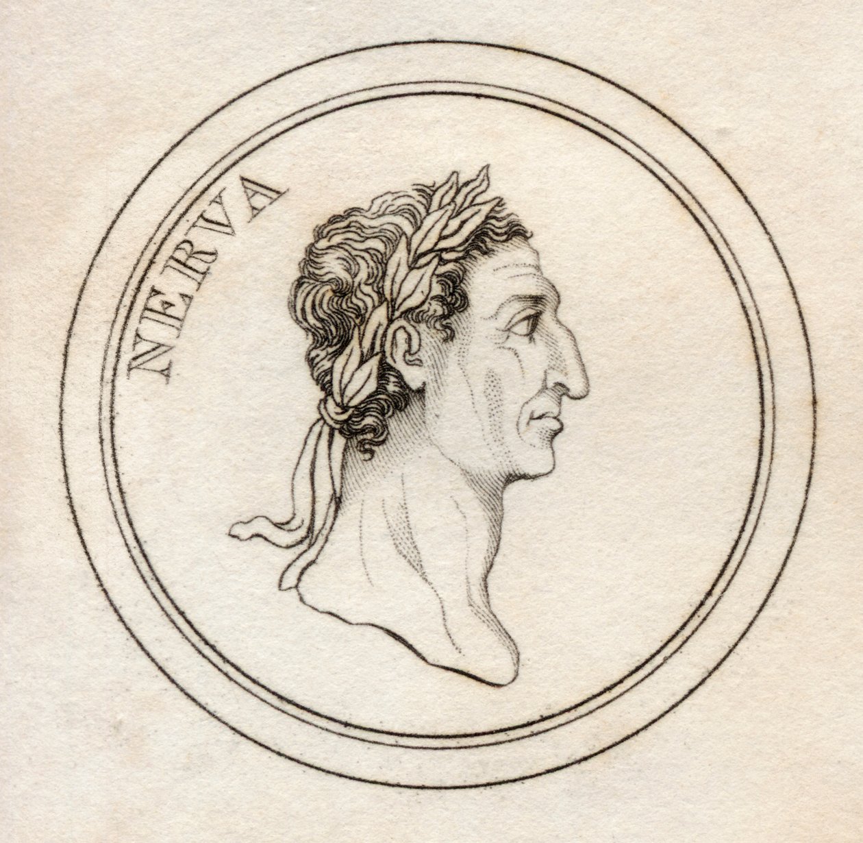 Nerwa Cezar August, ze „Słownika historycznego Krabba”, opublikowana w 1825 r. (lito) autorstwa English School