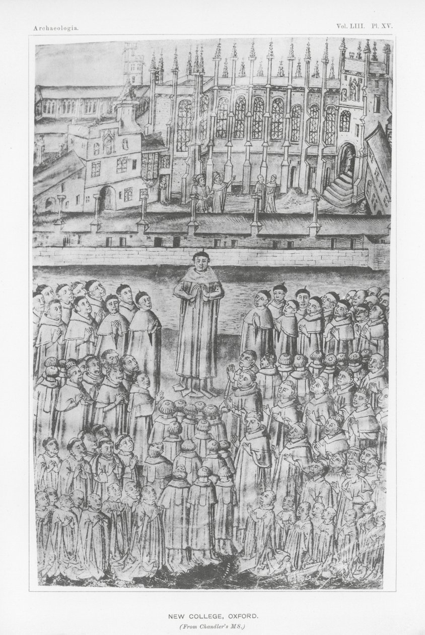 New College, Oxford (litografia) autorstwa English School