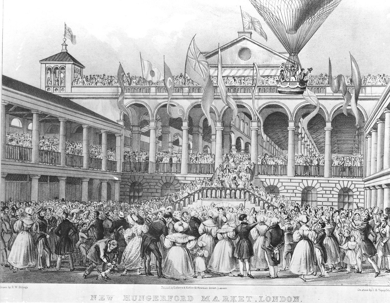 Nowy targ Hungerford, 1833 autorstwa English School