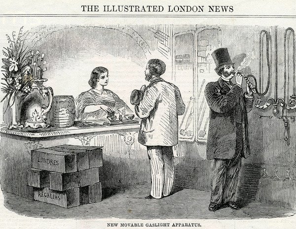 Nowy ruchomy aparat gazowy, zaczerpnięty z London Illustrated News autorstwa English School