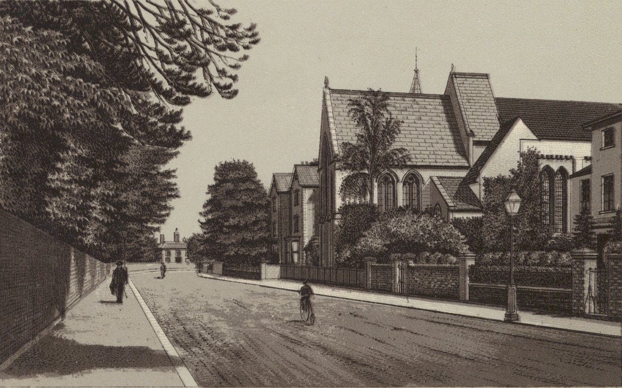 Newbury: Kościół Mariacki, London Road (litografia) autorstwa English School