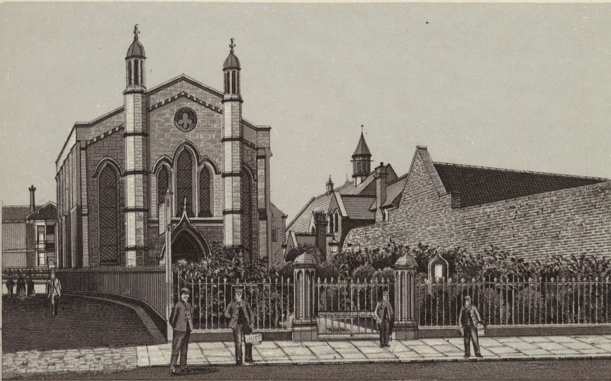 Newbury: Wesleyan Church  Schools (litografia) autorstwa English School