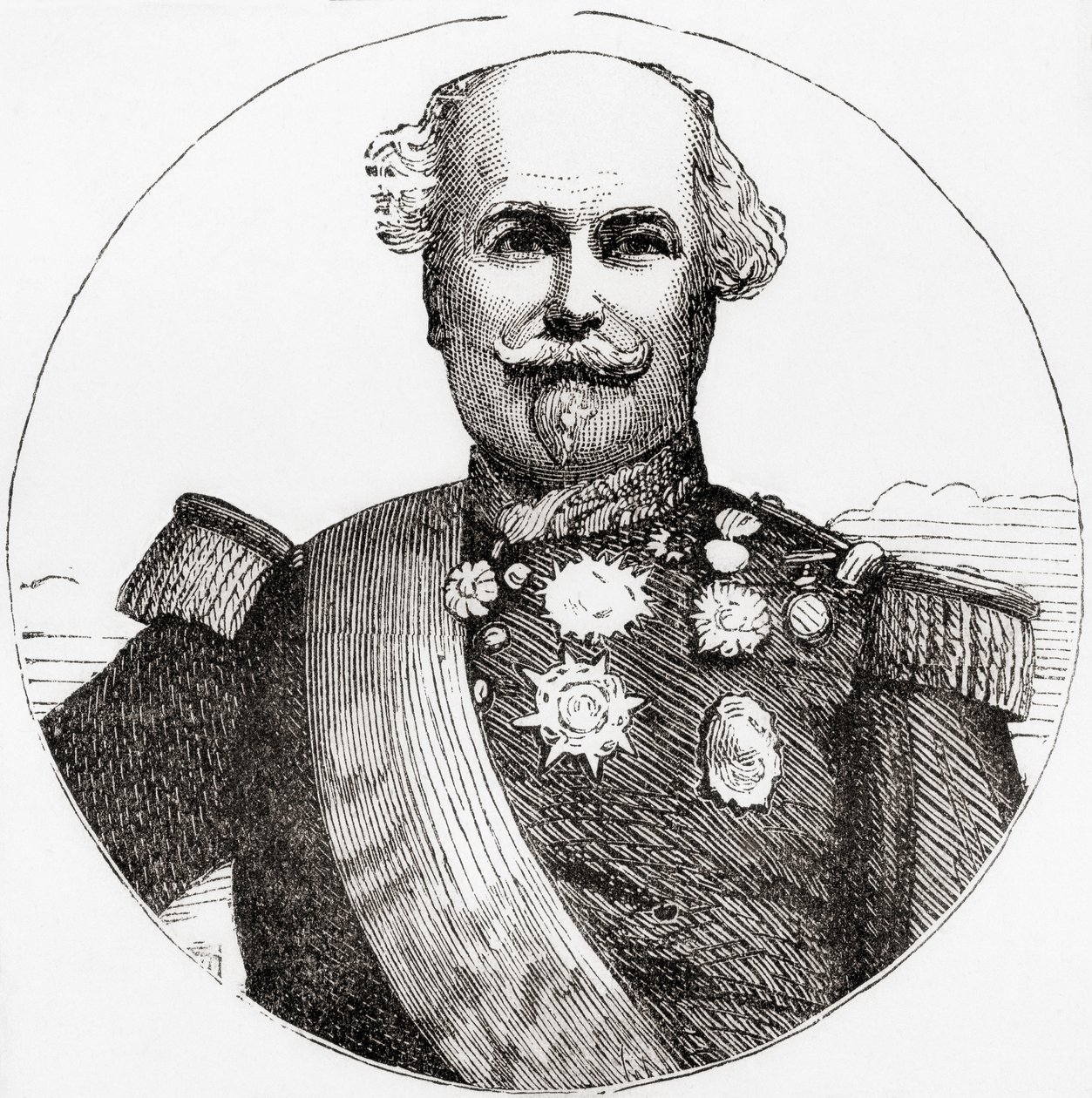 Nicolas Charles Oudinot, z ilustrowanej historii świata Warda i Locka, wyd. ok. 1882 r. autorstwa English School