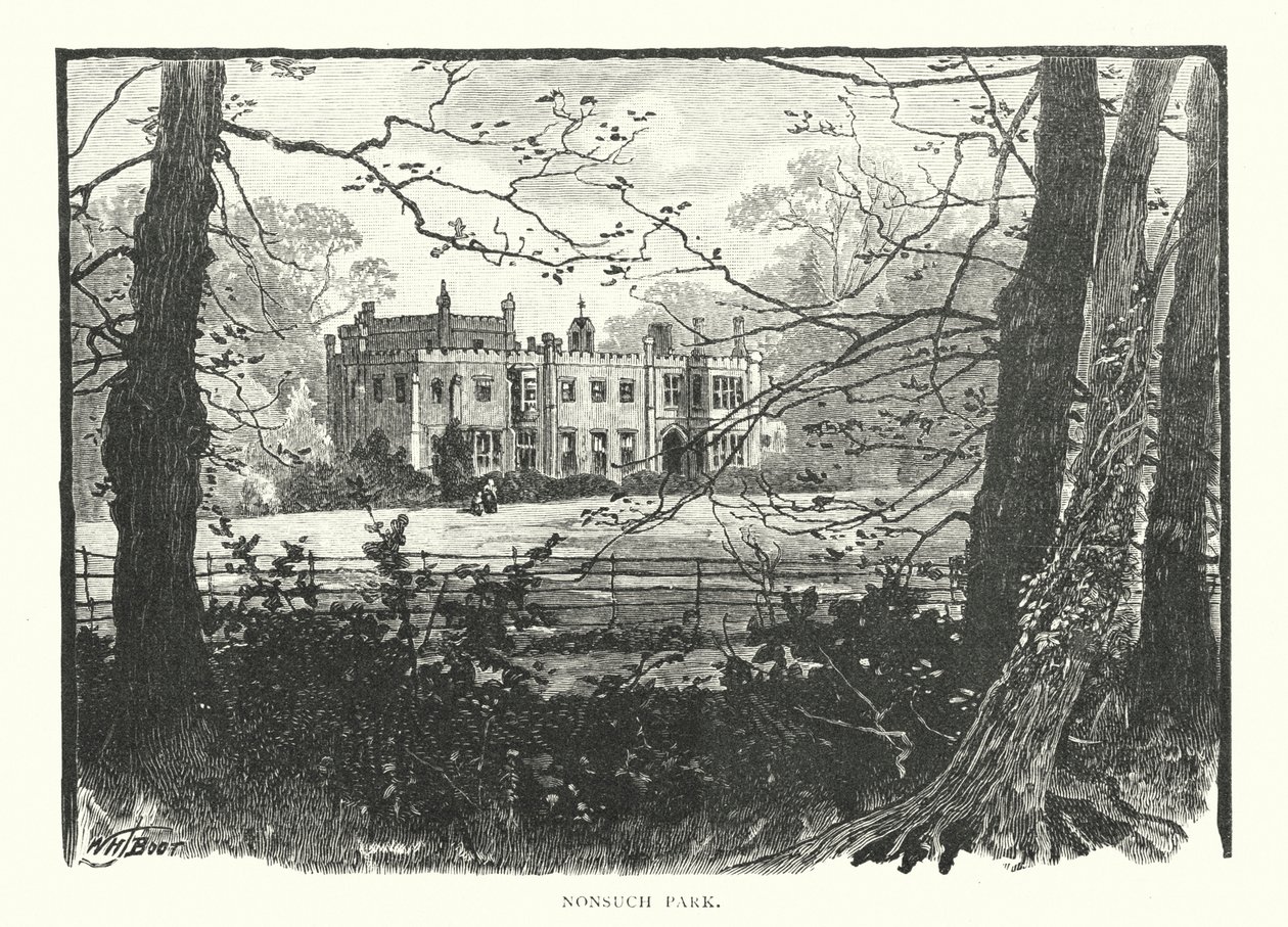 Nonsuch Park (grawerunek) autorstwa English School