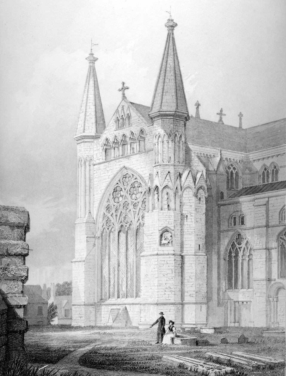 Katedra w North End w Durham, 1843 autorstwa English School