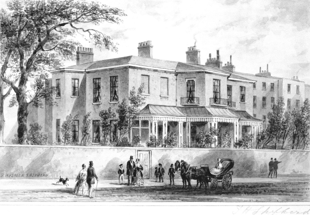 Widok północno-zachodni Camelford House, 1850 autorstwa English School