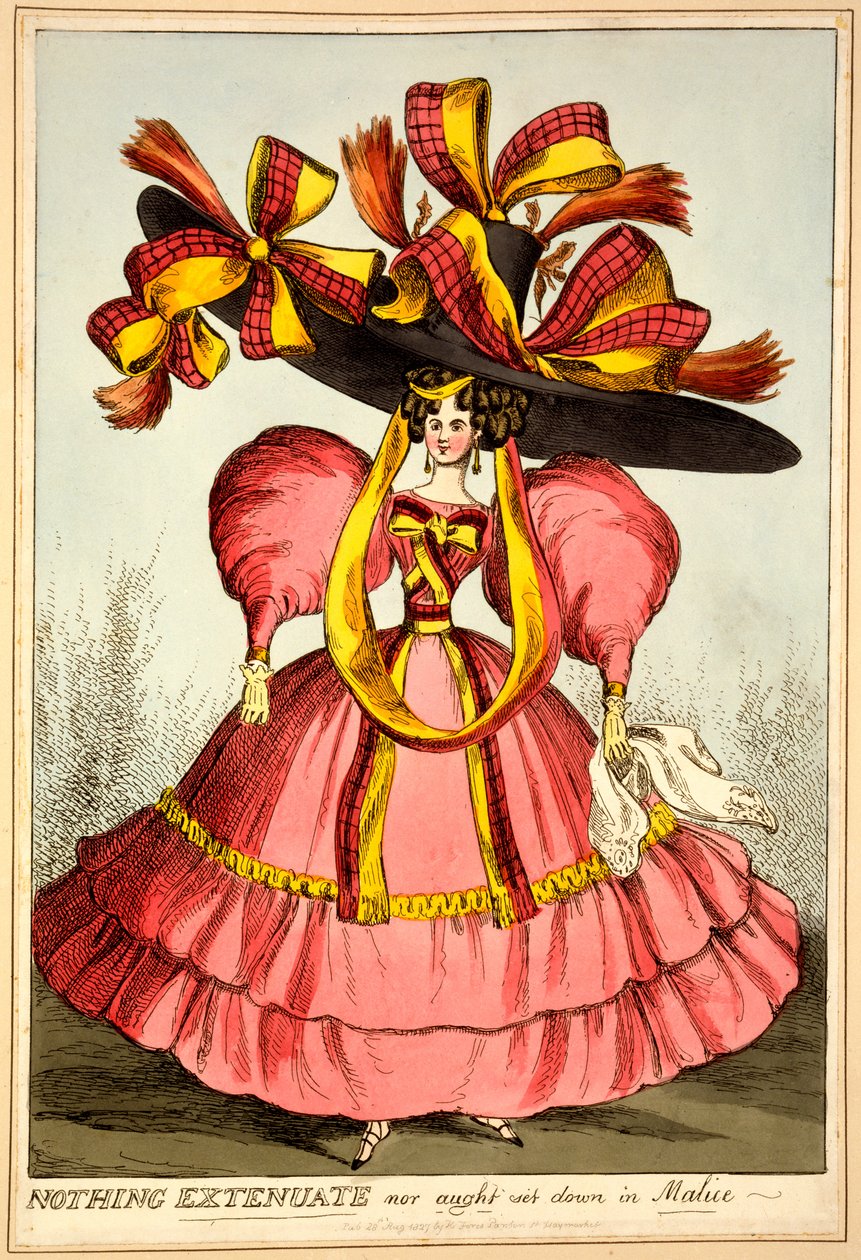 Nic Extenuate ani nic nie ustalono w Malice, 1827 (ręcznie kolorowane grawerowanie) autorstwa English School