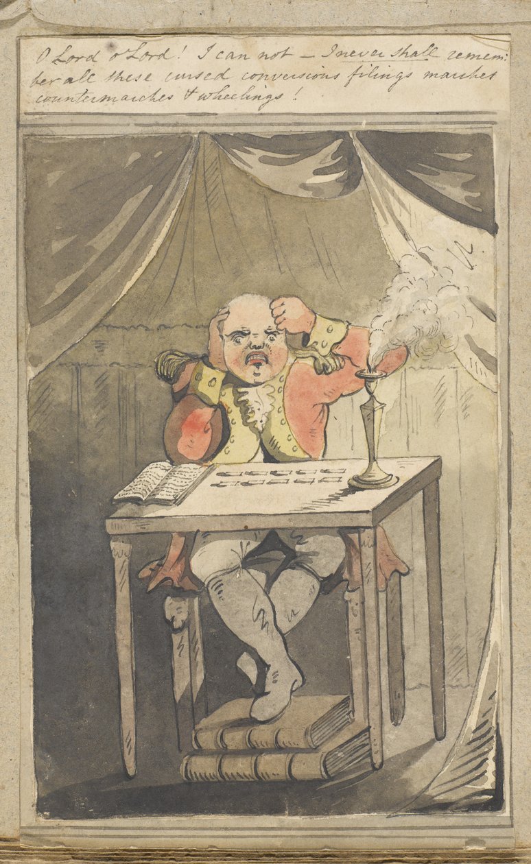 O Panie, Panie! Nie mogę - nigdy nie zapomnę tych wszystkich przeklętych nawróceń, podań, marszów, kontrmarszów i wozów! 1796 autorstwa English School