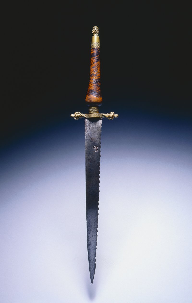 Bagnet oficerski, c.1690 (stal, mosiądz i drewno) autorstwa English School