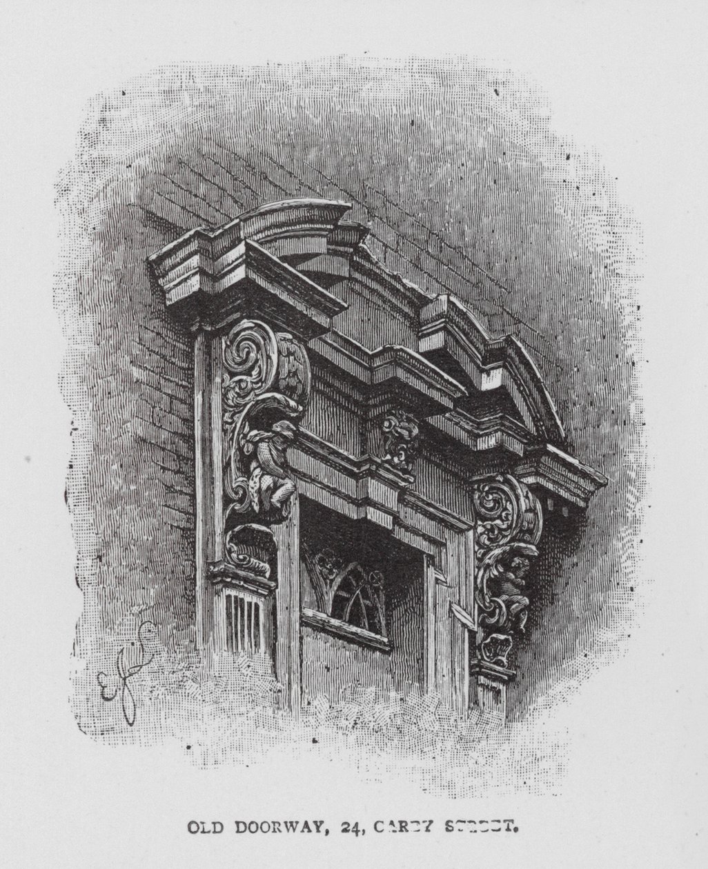 Old Doorway, 24, Carey Street (litografia) autorstwa English School