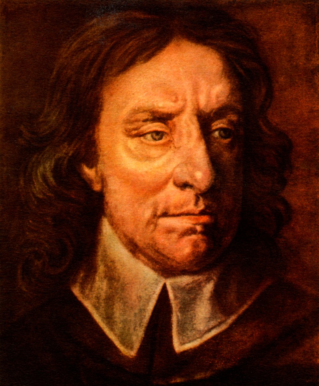 Oliver Cromwell, angielski przywódca wojskowy i polityczny (druk) autorstwa English School