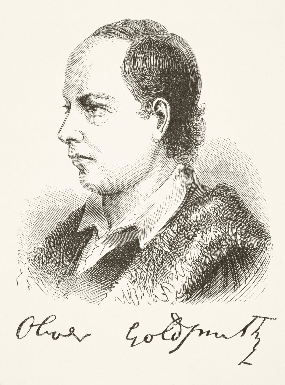 Oliver Goldsmith, z „The National and Domestic History of England” Williama Hickmana Smitha Aubreya (1858-1916) opublikowanego w Londynie ok. 1890 r. autorstwa English School