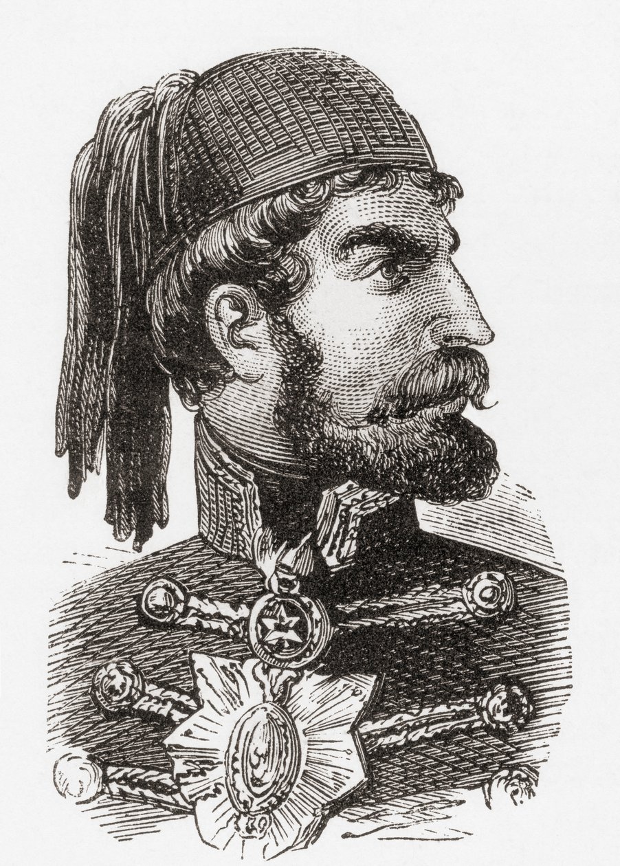 Omar Pasha Latas, z ilustrowanej historii świata Warda i Locka, wyd. ok. 1882 r. autorstwa English School