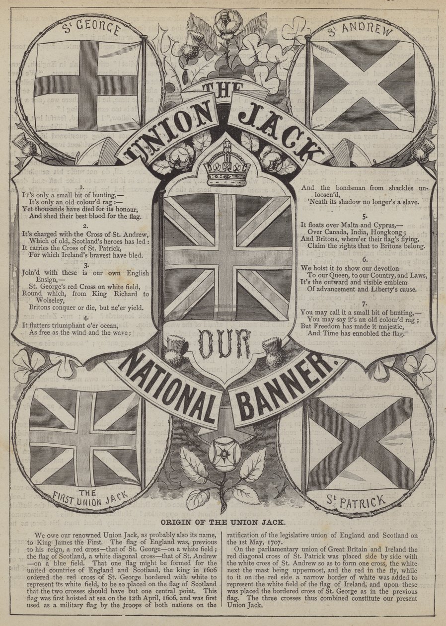 Pochodzenie Union Jack (grawerunek) autorstwa English School