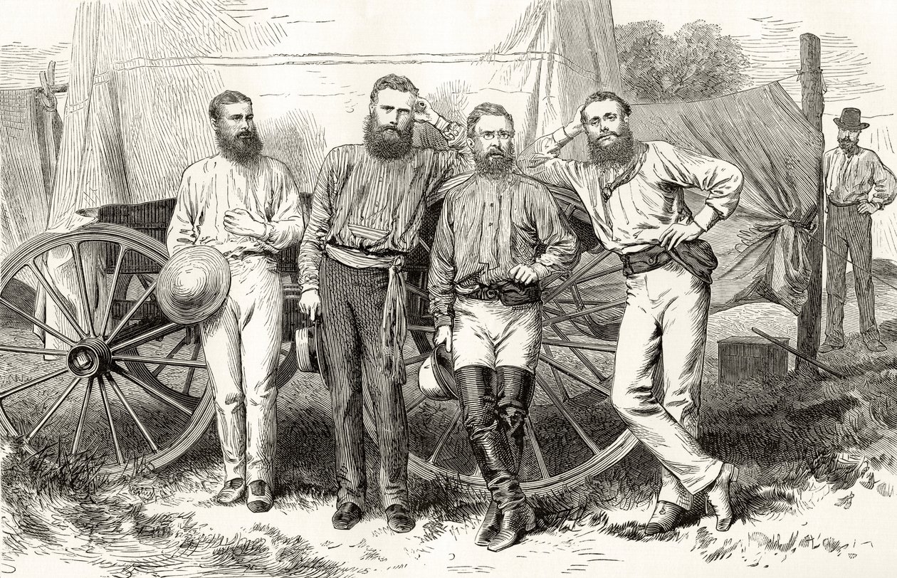 Overland Telegraph Party, ok. 1872, z „Australian Pictures” Howarda Willoughby