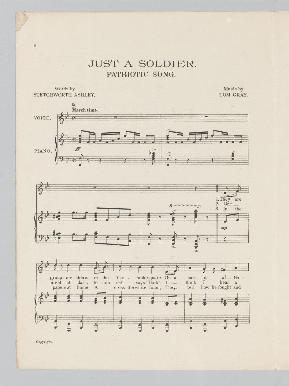 Strona 2 nuty do piosenki Just a Soldier autorstwa English School