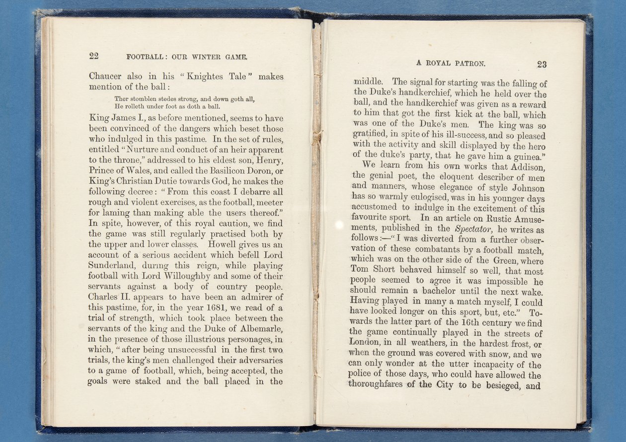 Strona z Football: Our Winter Game, Charles W. Alcock, 1874 (patrz także 315143-4) autorstwa English School