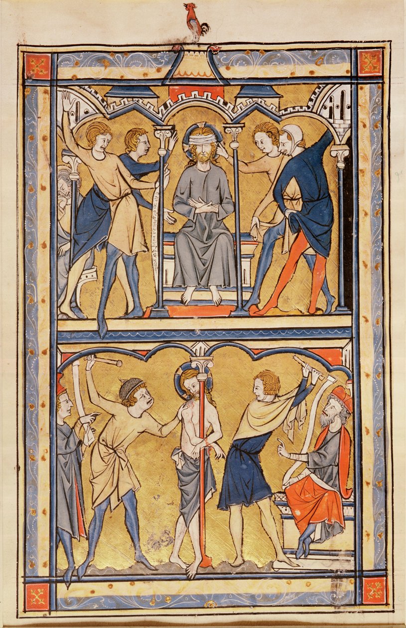 Strona z psałterza, ok. 1270 (tempera na welinie) autorstwa English School