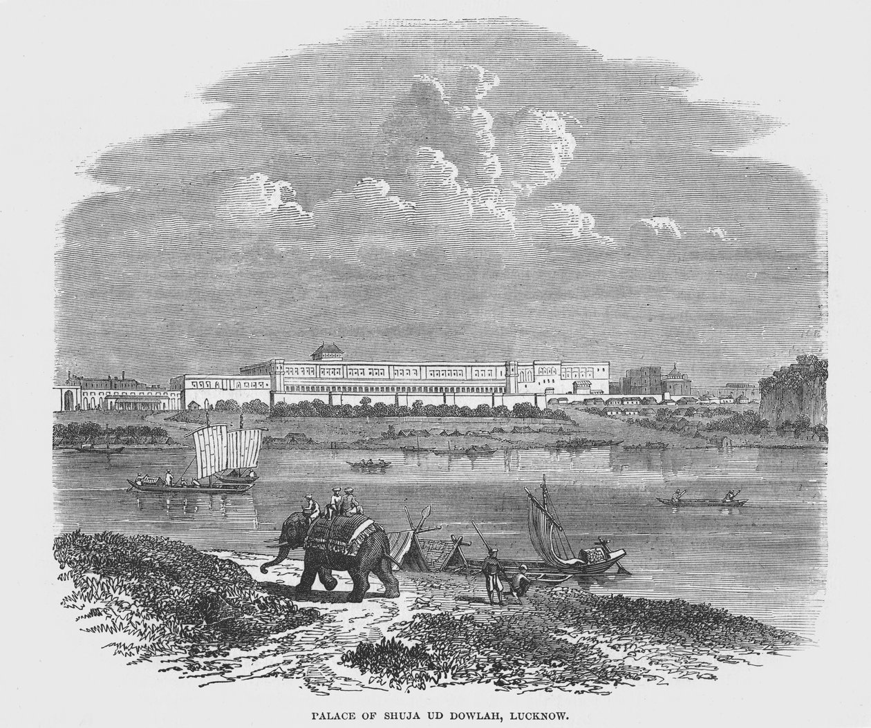 Pałac Shuja Ud Dowlah, Lucknow (rycina) autorstwa English School