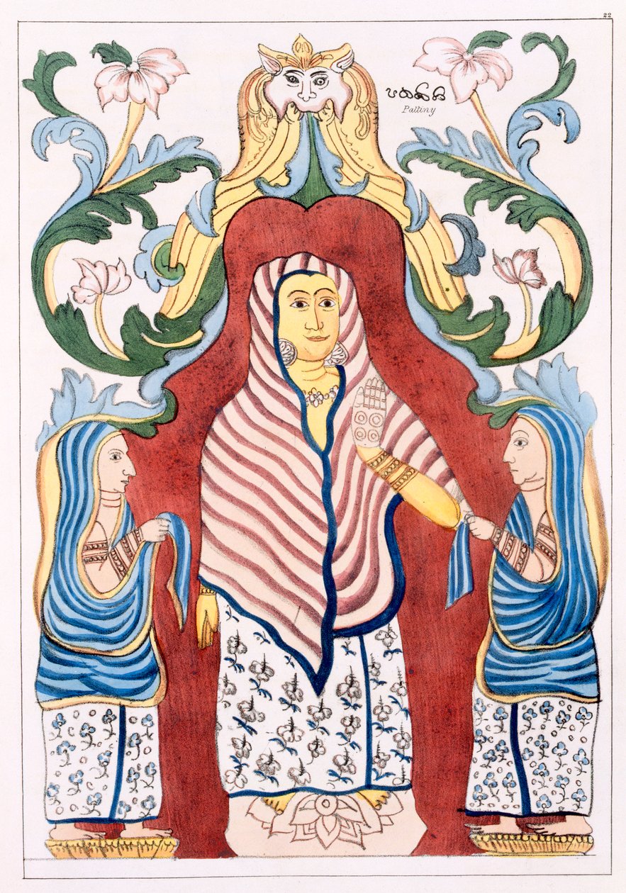Pattinee Dewa, Czterej Strażnicy Wzgórz, z Historii i doktryny buddyzmu Edwarda Uphama, 1829 autorstwa English School