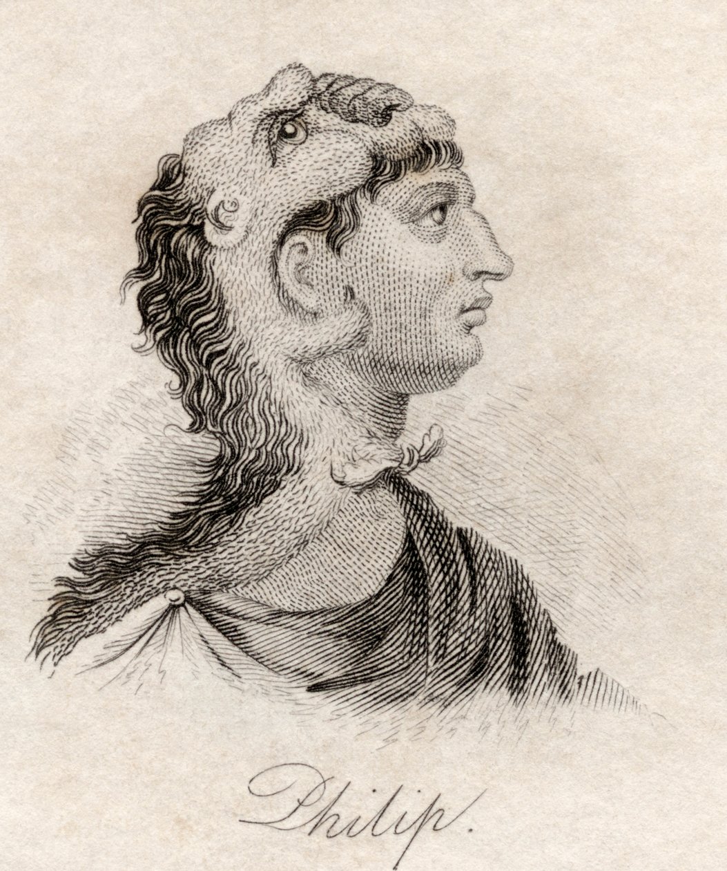 Filip II Macedoński, ze „Słownika historycznego Krabba”, opublikowanego w 1825 r. autorstwa English School