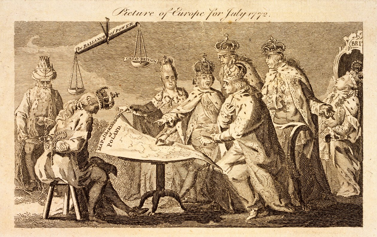 Obraz Europy na lipiec 1772, c.1772 (rycina) autorstwa English School