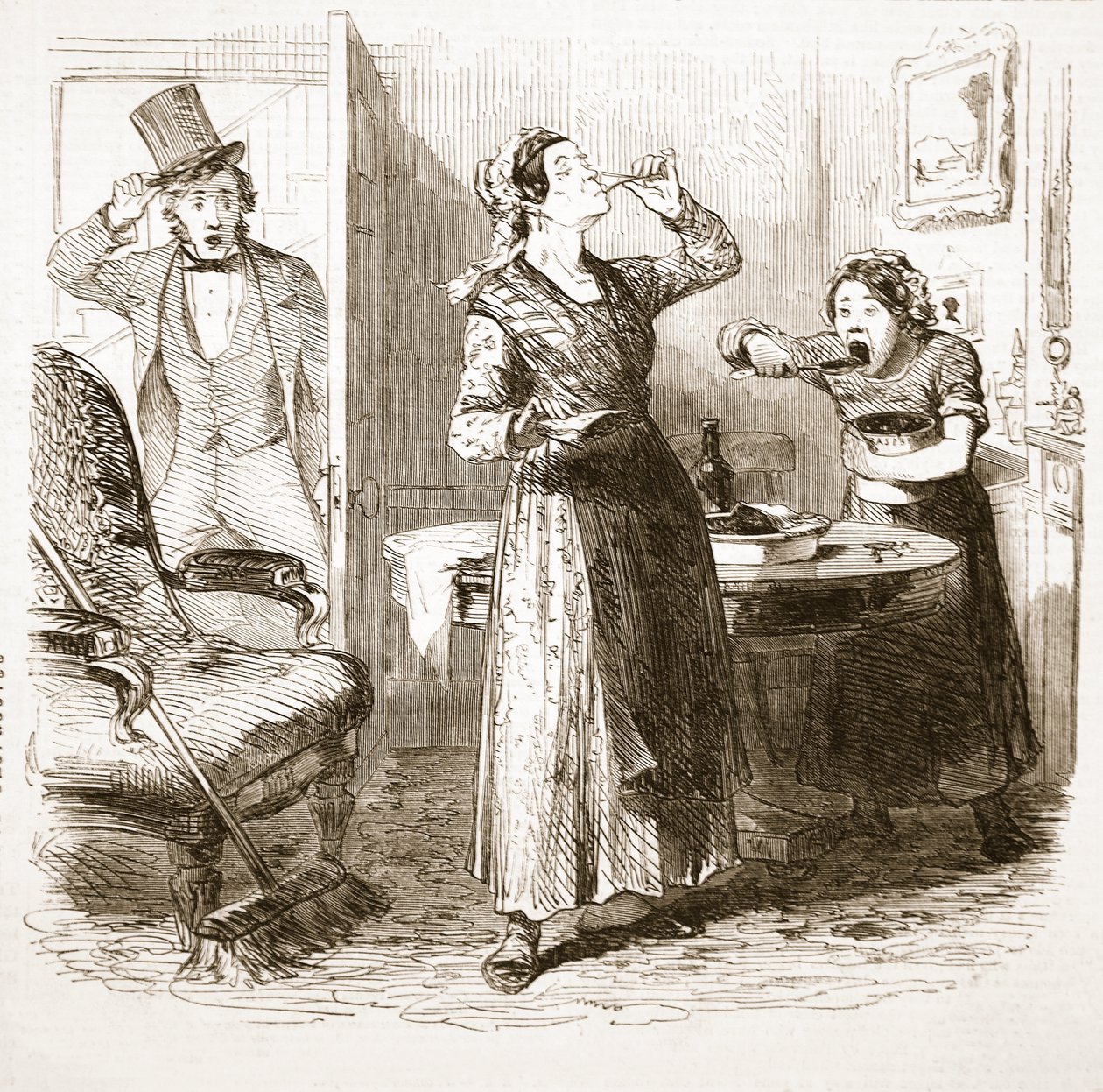 Malownicze szkice Londynu: The Lodging House, z The Illustrated London News, 1849 autorstwa English School