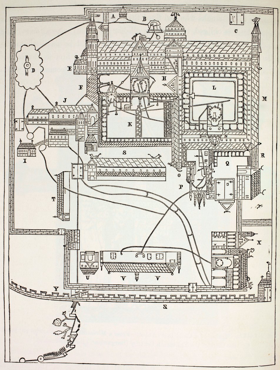 Plan klasztoru benedyktynów w Canterbury autorstwa English School