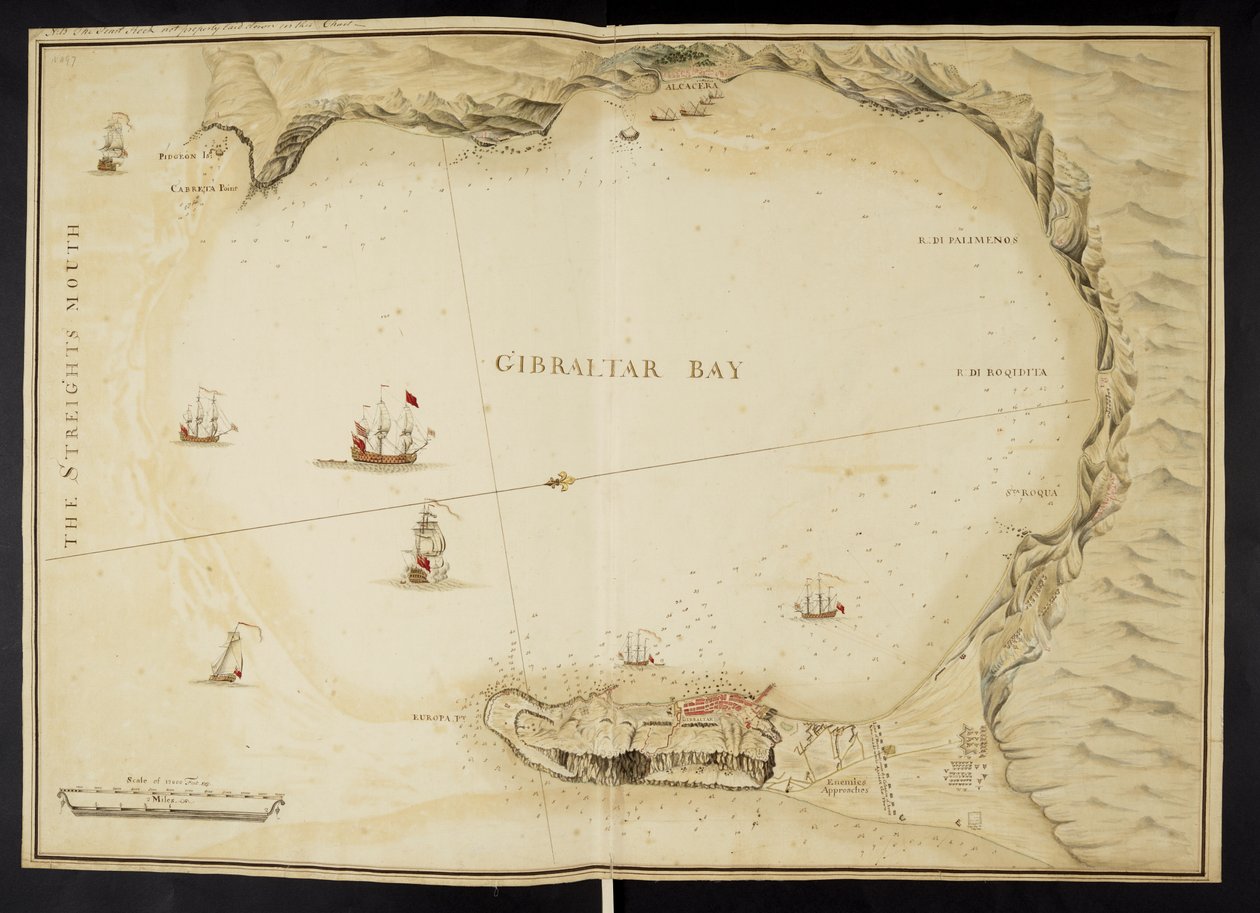 Plan Gibraltaru, Pięć planów zatoki i fortecy Gibraltar autorstwa English School