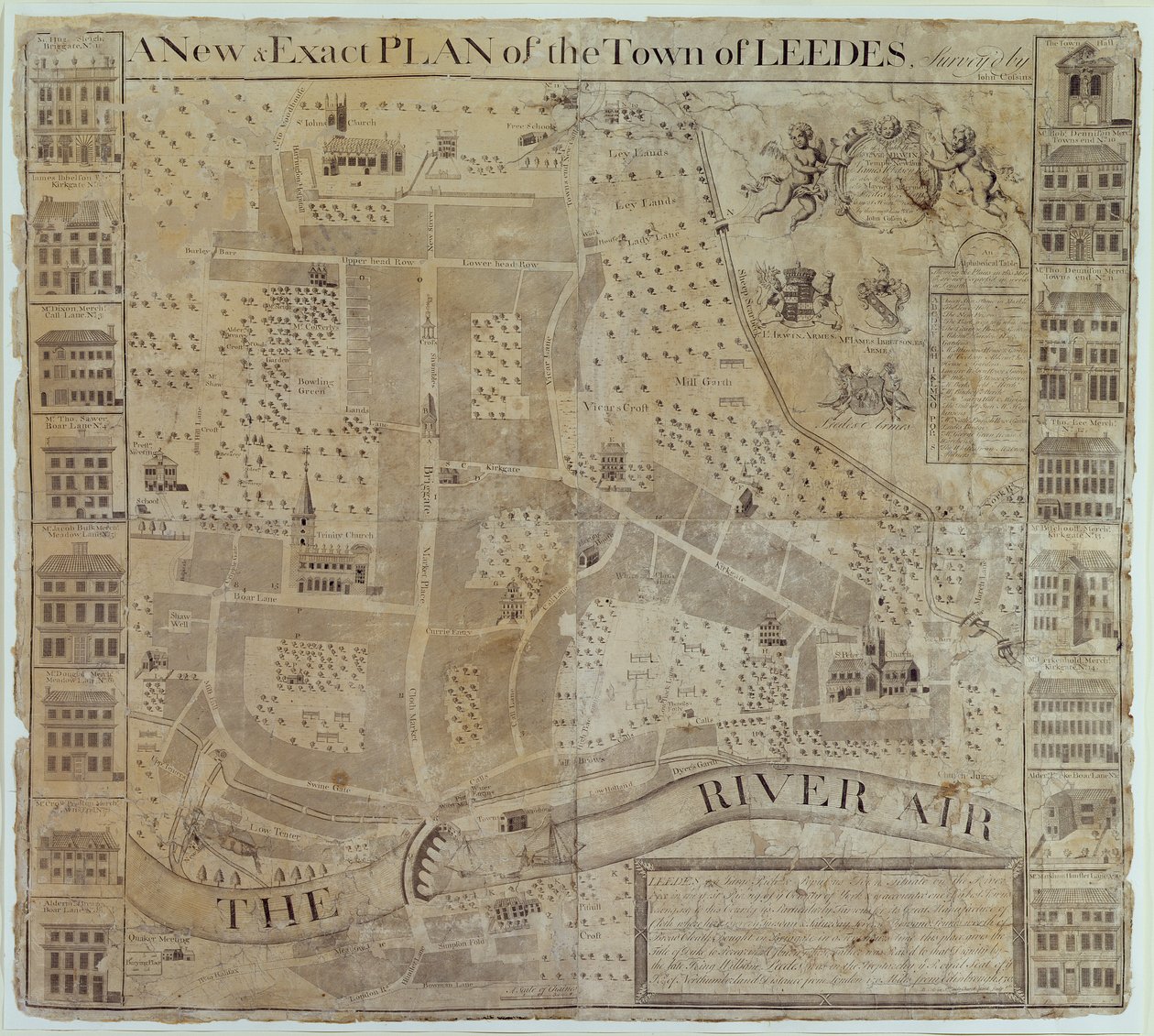 Plan Leeds, zbadany przez Johna Cossinsa, ok. 1730 r autorstwa English School