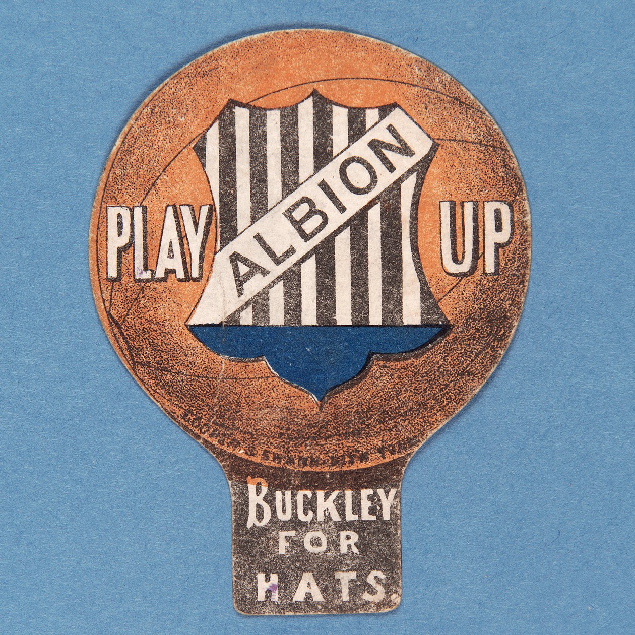 Play Up Albion, karta Baines w kształcie piłki nożnej, 1888-89 autorstwa English School