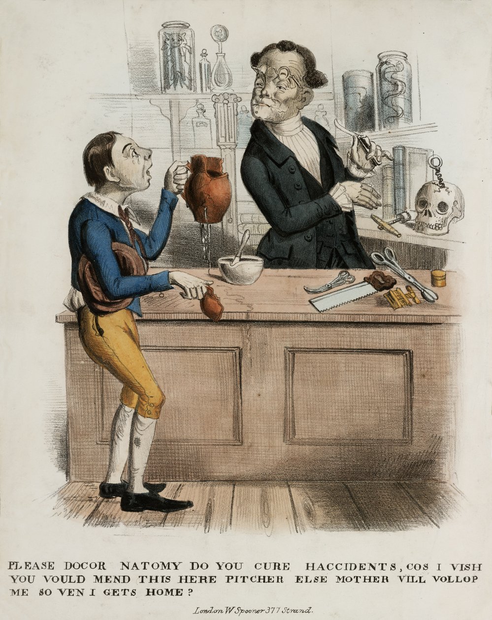 Proszę doktora anatomii, czy leczycie wypadki..., 1830-39 autorstwa English School