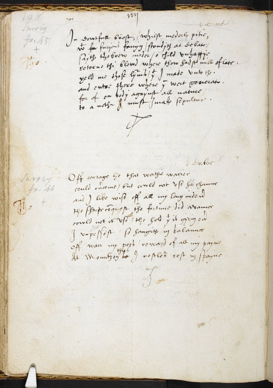Wiersze Sir Thomasa Wyatta, f.54v, ok. 1530-39 (tusz na papierze) autorstwa English School